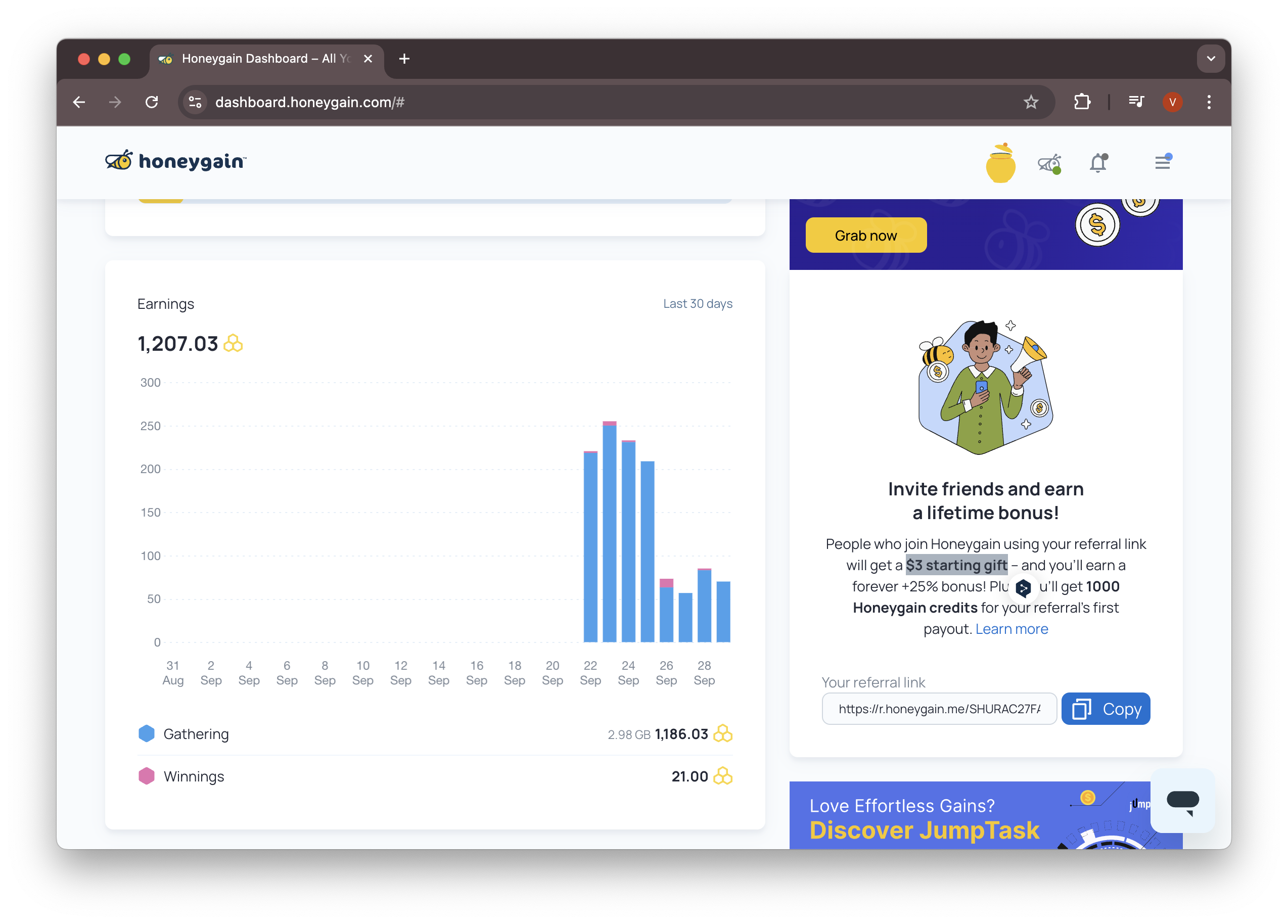 Passive income with HoneyGain